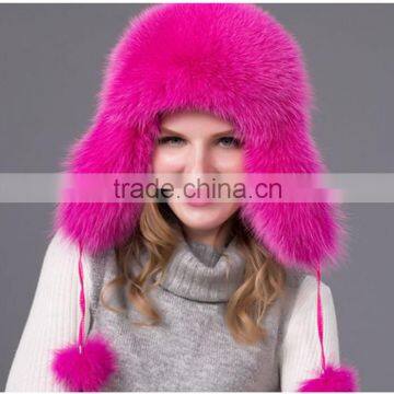 New fashion winter hat Russian style handmade Genuine fox russian fur hat