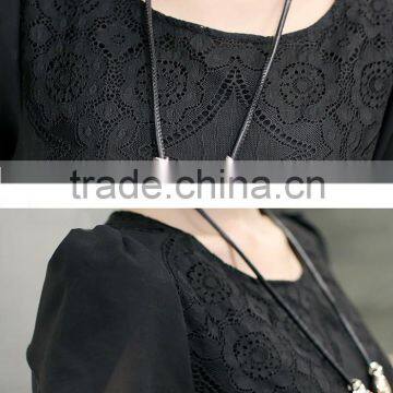 Ladies Black Lace Blouse Tops photo-3