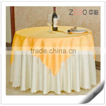 Hot Selling Gold Jacquard Fabric Polyester Linen Elegant Wedding Tablecloths