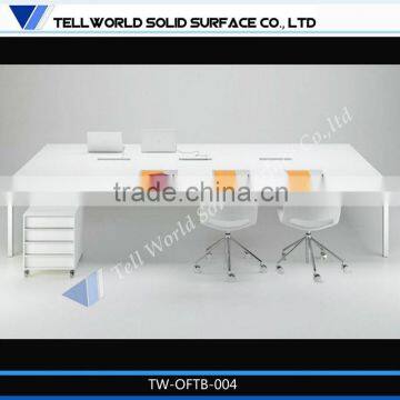 Modern design Luxury solid surface acrylic 2 people office desk