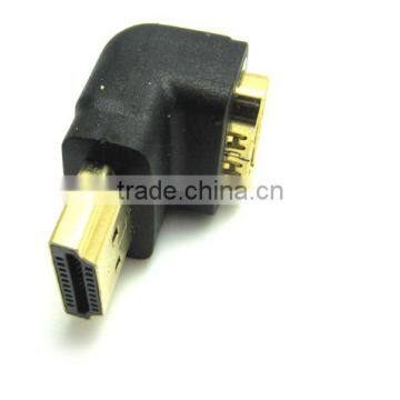 gold plated HDMI male to HDMI female cable connector adapter converter extender 90 degree for 1080P HDTV