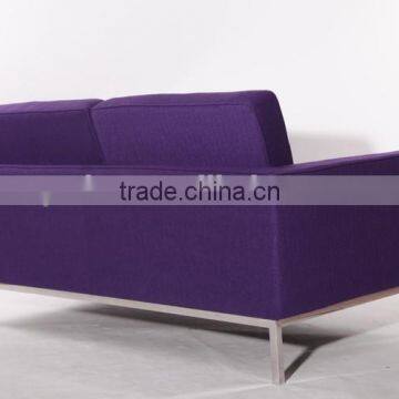 Two Seat Color Wool Fabric Living Room Furniture Deep Purple Sofa Sale photo-4