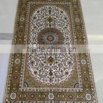 handmade silk persian prayer carpet/rug handmade silk tapestry/home decoration rug