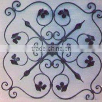 wrought iron rosettes fence flower panel