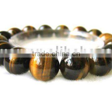 12mm nice round tiger eye natural stone bead bracelet