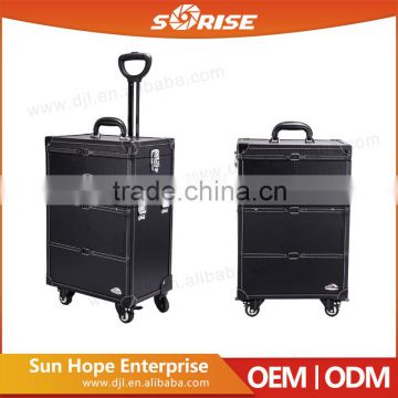 High quality Factory Supplier Rolling Station with Mirror trolley Makeup Case