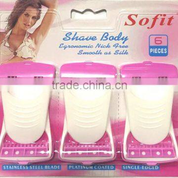 Blister pack sofit brand disposable beauty sallon signle blade razor