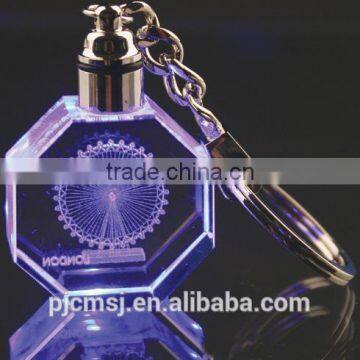 Factory Wholesale LED Light Crystal Key Chain With Customized Log for Promotional Gift photo-2