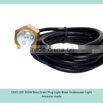 LED 3X3W Boat Drain Plug Light Brass Underwater Light photo-2