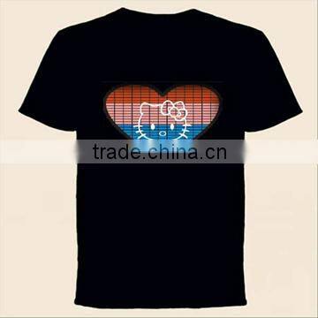 EL T-Shirt Sound Activated Flashing T Shirt Light Up Down Music Party Equalizer LED T-Shirt Dropshipping