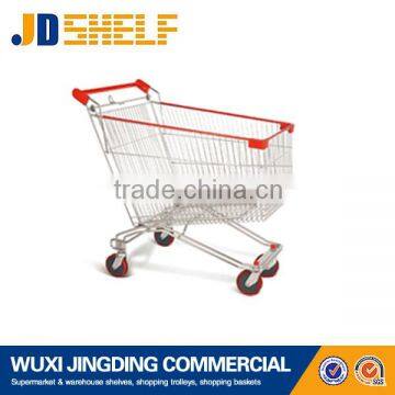 pushing supermarket walking cart with handle