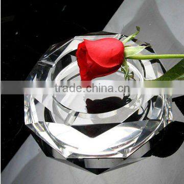 Cross black crystal ashtray glass cigar smoking (R-0956