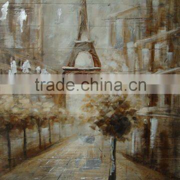 Wholesale Wall Art Handpainted Modern Scenery Wooden Oil Painting