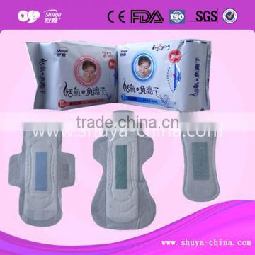 high quality disposable cotton lady anion sanitary napkins