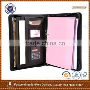 hot sale zip closure portfolio folder &file folder&leather folder