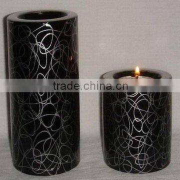 classic wax pillar candle, novel design candle in ceramic