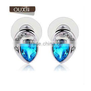 OUXI popular jewellery water drop big ear stud with Austrian crystal 20173