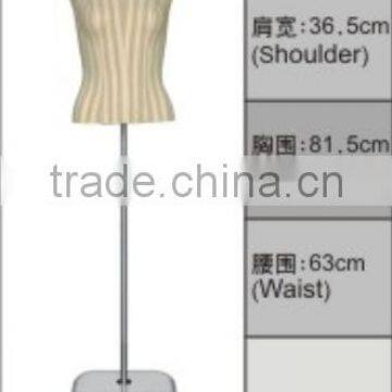 Headless Half Body Fabric Mannequin For Wedding Dress With Wood Platform