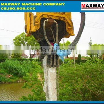MAXWAY Hydraulic high frequency vibratory pile extractor for cement pile , Cement Pile machine , Model: DZJ250