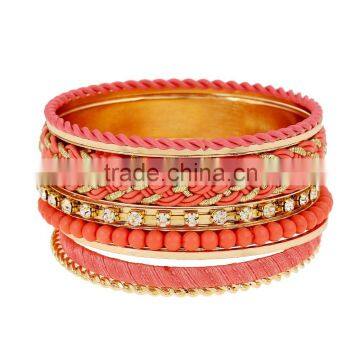 2016 New Fashion Bohemia Ladies Women Weave Metal Alloy Bracelets & Bangles Punk Wide Party Wedding Multicolor Bangle photo-4