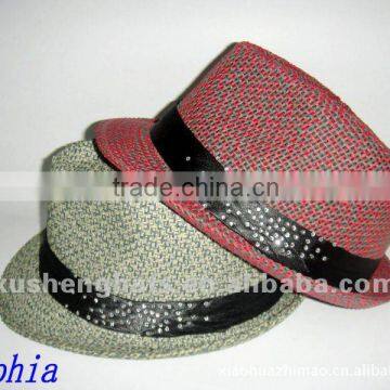 2fashion straw fedora hat.paper straw weaving hat