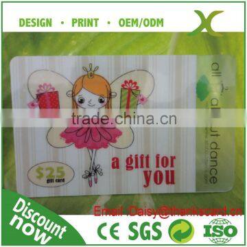 Free Design~~!! Best Material Plastic Transparent gift card/ clear PVC gift card