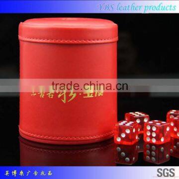 factory direct hot sale pu leather dice cup with dices