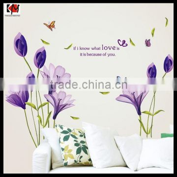 Purple Flower Wall Decals Decoration Newest