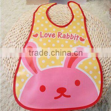 love rabbit design PEVA waterproof baby bibs