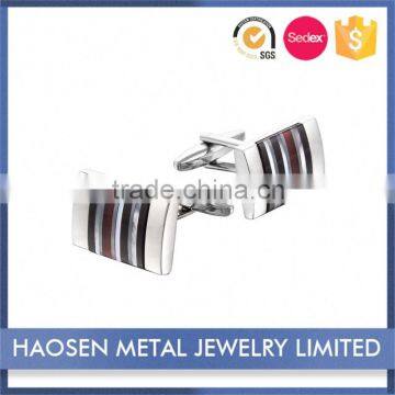 Nice Design Rhodium Mixed Shell Stone Cufflinks Diamond