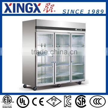 3 door merchandiser cooler, restrurant glass showcase_SG1.6L3-X