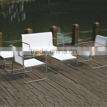 China furniture outdoor metal fabric sofa OEM stainless steel sofa set