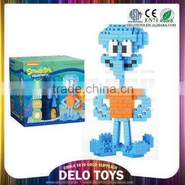 fast selling products wholesale plastic diamond bricks assemble toys Sponge bob Squidward Tentacles blocks DE0260077