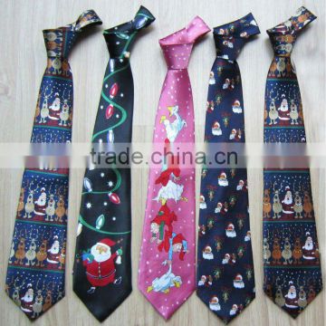 100% Polyester Promotional Printing Christmas Necktie