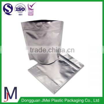 china supplier food grade aluminum foil stand up pouch with zip lock bag