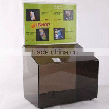 OEM Acrylic Donation Box with Lock and Key