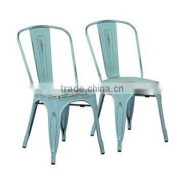 Industrial Antique Blue Metal Chair, Bistro Chair, Cheap Metal Chair