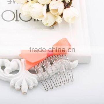 Large bowknot hair combs mini clear acrylic hair combs for chldren