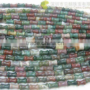 New arrival Gemstone bloodstone bamboo-shaped beads