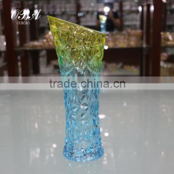 Noble European Style Transparent Glass Vases,Colored Clear Glass Vase/Ware,Home Usage Glass Vase