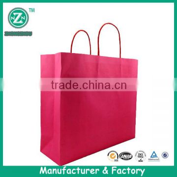 Customize pink color fanshion paper bag for girl shopping