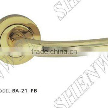 BA-21 PB brass door handle on rose