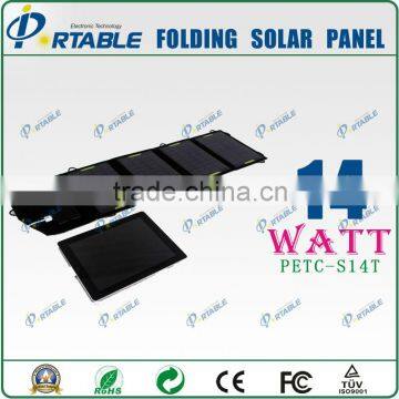 14w waterproof portable solar charger for tablet