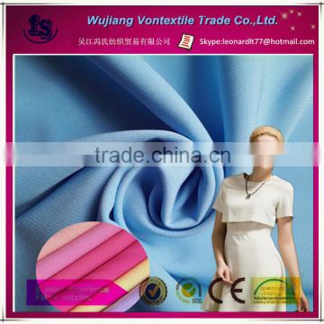 wujiang manufacture supply twill double-faced spandex fabric/4 way stretch elastic fabric for dress,fashion cloth ,garment,etc