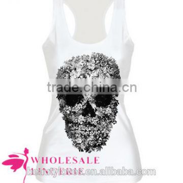 white 3D printed women tank tops,women summer vest,women tshirt