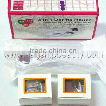 2017 Flagship! Facial Beauty Care Product - Micro Needling Derma Roller 3 in 1, Dermaroller With Needles