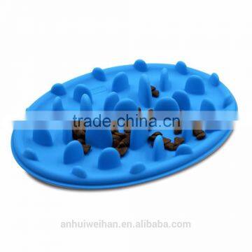 2017 Hot selling cheap portable anti gulp silicone dog food bowl