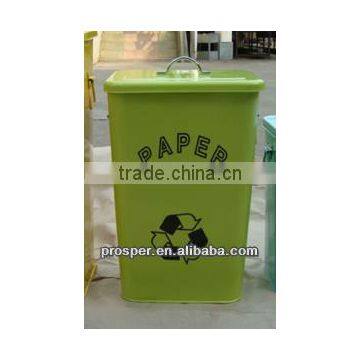 standing colorful stainless steel waste bin with lid