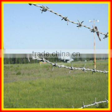 2016 hot sale 2 strand barbed wire used as a barrier tensile for lawn