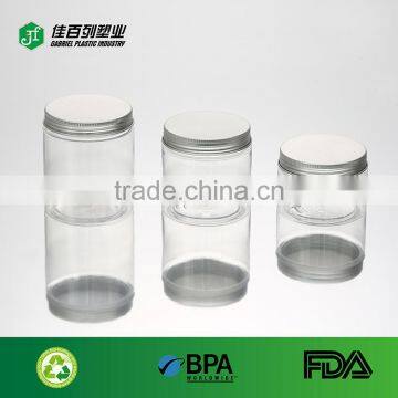 aluminium cap pet jar wholesaler empty jar for cosmetic packing clear 200ml jar